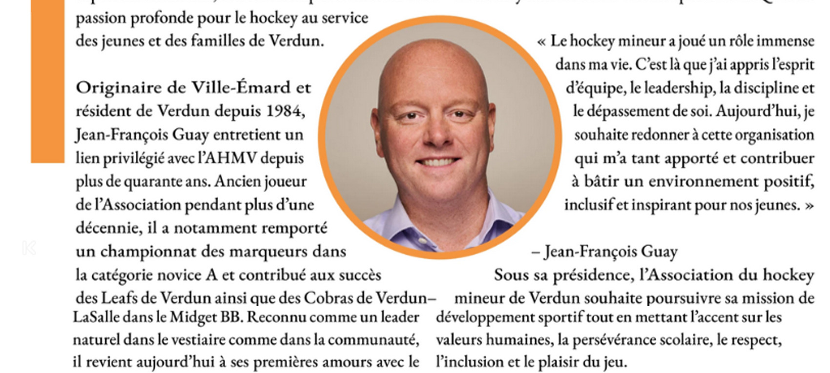 Nouveau Président de L'AHMV - Jean-François Guay